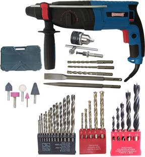DUMDAAR 6 Month Warranty 1250W 26mm Hammer Machine with 5pc bit 5pc Mounted stone & 13mm drill chuck &...