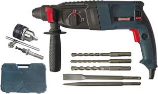 DUMDAAR DM26 1200W 26mm Electric Hammer Reversible Drill Machine With 3Pc SDS Bit DRILL CHUCK AND ADAPTOR Rotary Hammer Drill