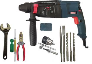 DUMDAAR DM26 26MM HAMMER 1250W & 1pc Adjustable Wrench 1pc 2in1 driver 1pc RED Plier 13mm Drill chuck ...