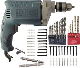 DUMDAAR 6-Month Warranty 10mm Electric drill machine 350 W with 13pc HSS 5pc Masonry drill bit 20+20 S...