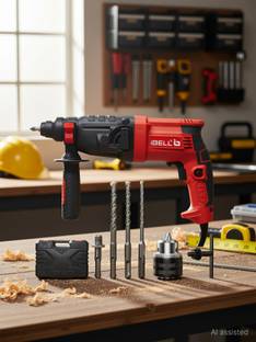 iBELL RH20-39 Rotary Hammer Drill,500W,0-850 RPM,1.5J Impact Energy,20mm SDS Plus&13mm Additional Chuc...