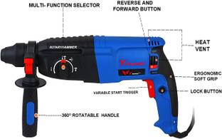 GSCPT HEAVY DUTY 780 WATTS 26mm Reversible Rotary Hammer Drill SDS Plus with Rotary Hammer Drill