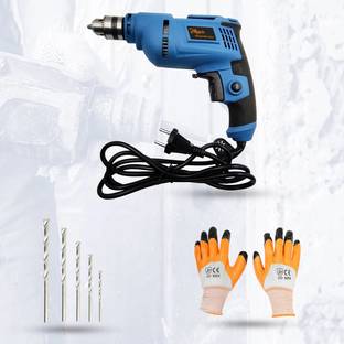 Hillgrove HGCM39M3 500W Power Drill Machine with Gloves,5 Drill Bits for Making Holes HGCM39M3 in Meta...