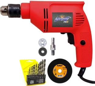 Mamodiaz Autopower10mm (350W) Drill Machine with Iron Cutting & Complete Set With 13pcsDrill Bit Set H...