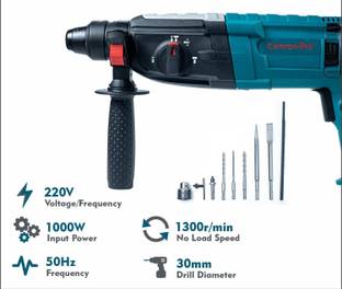 GSCPT CAMRON PRO HEAVY DUTY ROTARY HAMMER 30MM drill machine 1000W 1300 RPM SDS plus Rotary Hammer Dri...