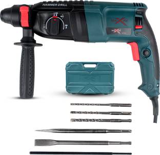 OMXE Maxim Hammer Drill Machine 800 W Powerful Copper Armature Motor | 1100 RPM High Speed with 4000 IPM | 6 Month Warranty | Rotary Hammer Drill