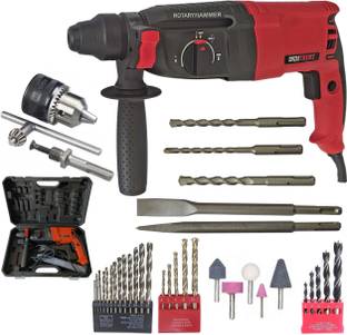 Inditrust new 6 Month Warranty RED 1250W 26mm Electric Hammer Machine with 5pc bit new and 13mm drill ...