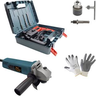 Hillgrove HGCM1028M1 20mm Hammer Impact Drill Machine Forward/Reverse Rotation with 100MM Angle Grinde...