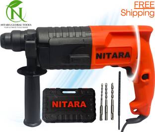 Nitara "High-Performance" FAST DRILLING 2-in-1 function and reverse/forward system 20MM Rotary Hammer Drill Machine 900RPM High Efficiency Home/Professional use Rotary Hammer Drill