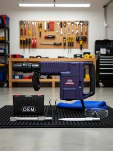 OEM Professional 11Kg Demolition Hammer, 1500W, 20J Impact Force, 2550 RPM Heavy-Duty Tool with Chisel...