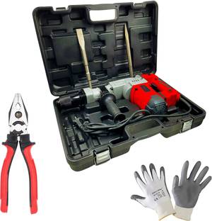 Hillgrove HGCM1067M1 18MM Demolition Chisel+Hammer Concrete Breaker Drill Machine with 8"inch Plier, S...