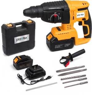 Plantex Cordless Rotary Hammer Drill 21V/Brushless Motor/600W/26mm Chuck/4500 BPM Rotary Hammer Drill