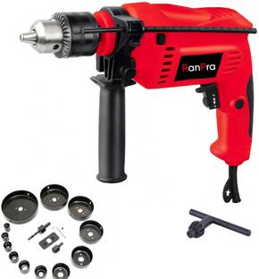 RanPra 13MM IMPACT POWER DRILL WITH 16PCS HOLE SAW SET NEW 13MM HAVEY DUTY HAMMER DRILL MACHINE WITH 1...