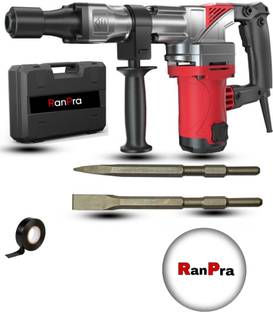 RanPra 7 KG DEMOLITION HAMMER MACHINE WITH 2 BIT SET & MULTI-USE TAPE Hammer Drill