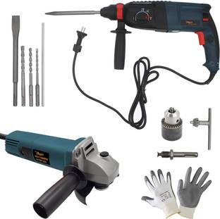Hillgrove HGCM1040M2 26mm Hammer Impact Drill Machine Forward/Reverse Rotation with 100MM Angle Grinde...