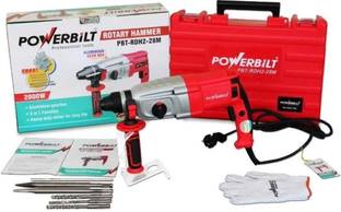 PowerBilt PBT-RH-28MM ROTARY HAMME MACHINE 28MM DRILL MACHINE 2000 WATT POWER 3 TYPES DRILL MODES Hamm...