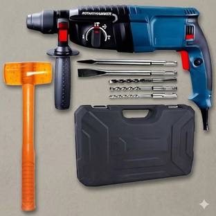 RanPra 26mm Rotary Hammer Drill with Extra Rubber Head Hammer | Rotary Hammer Drill