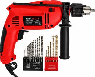 Inditrust 700w 13mm Impact Drill Machine Variable Speed with Left right Rotation with 13pc HSS bit & 5...