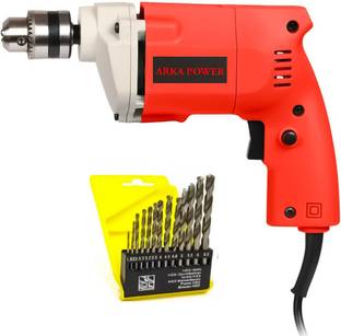 Mamodiaz Akra Power Drill machine with 13 pcs Drill bit set for wood, Iron, Steel, Aluminium Hammer Dr...