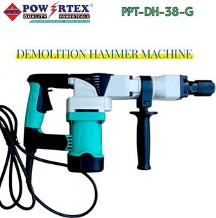 POWERTEX Concrete Breaking & Wall Chipping Demolition Hammer Machine with 1150W Power, 4000 BPM, 20J H...