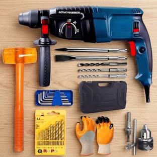 RanPra 26MM ROTARY HAMMER DRILL | HEAVY DUTY 26MM HAMMER MACHINE WITH TOOL BOX LONG HANDLE ANGLE GRIND...