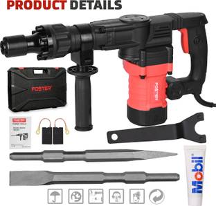 FOSTER FDH-0910 |1500W Demolition Hammer | With Chisel | Full Copper | 3600BP, 20J 7.5 KG Demolition H...