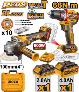 INGCO CKLI2027310 angle grinder + Impact Drill combo kit CKLI2027310 Hammer Drill