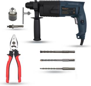 Walkers WKCB336M1 All Purpose 20mm Hammer Impact Drill Machine Forward/Reverse Rotation with 3 Bits fo...