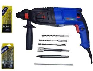Qualigen 26mm 900W reversible rotary hammer machine Yi-king 2-26 RE with 5 bits 5pc masonry and 13pc H...