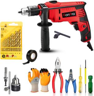RanPra 100% COPPER WINDING 13MM HEAVY DUTY HAMMER DRILL MACHINE | 13PCS DRILL BIT | 13MM DRILL CHUCK S...