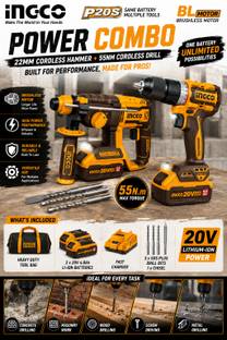 INGCO INGCO 2PCS COMBO ( Cordless Drill + Hammer Drill