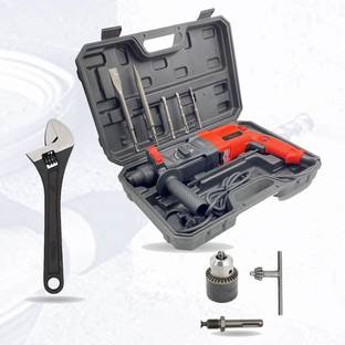 Hillgrove 100% Copper Winding HGCM801M1 Machine Forward/Reverse Rotation with 5Pcs SDS Plus Bit for Making Holes in Metal/Wood/Concrete Hammer Drill HGCM801M1 Hammer Drill