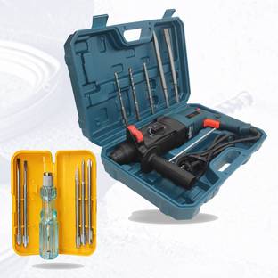 Hillgrove HGCM756M1 26mm Hammer Impact Drill Machine Forward/Reverse Rotation with 5Pcs SDS Plus Bit for Making Holes in Metal/Wood/Concrete Hammer Drill HGCM756M1 Hammer Drill