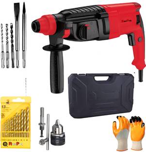 RanPra 26MM ROTARY HAMMER WITH 13PCS DRILL BIT & DRILL CHUCK GLOVES Hammer Drill