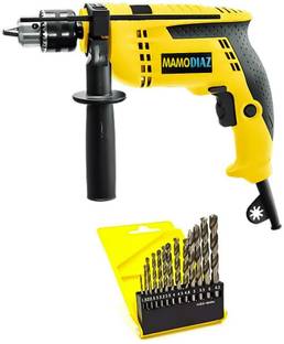 Mamodiaz Cutfast CF-368 Drill machine (13mm) Heavy Duty &13pc hss drill Bit Hammer Drill
