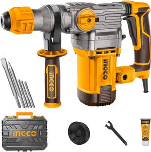 INGCO 4500BPM 950rpm | 5.5J with 3 Drills and 2 Chisels | Packed by BMC | SDS Plus Chuck System, 1500W Rotary Hammer Drill