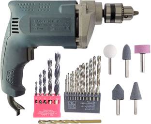 DUMDAAR 6month Warranty Electric drill machine with 1pc Masonry 5pc Wood drill bit 13pc Hss drill bit 5pc Mounted Stone 6mm (Pack of 5) Hammer Drill