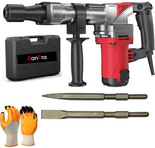 RanPra 7 KG DEMOLITION HEAVY DUTY HAMMER BREAKER MACHINE WITH 2 BIT SET Hammer Drill