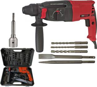 Inditrust 200mm Rod Heavy Duty 26mm Electric Hammer Corded Drill Machine Multi-function Electric Industrial Power Tools Concrete Impact Drill Bit With 5Pc SDS Bit 50MM Concrete Bit Power Tool Kit Hammer Drill