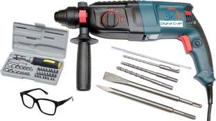 Digital Craft Professional Drill 26MM Heavy Duty Rotary Hammer Drill Machine 800 watts with 3 mode com...