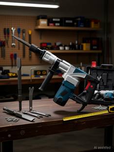 Digital Craft 7kg Demolition Hammer Machine – 1400W High Power, 3000RPM Hex Point & Flat Chisel 360° S...