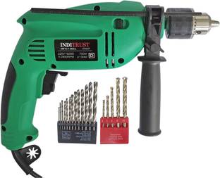 Inditrust 700w 13mm Impact Drill Machine Variable Speed with Left right Rotation with 13pc HSS bit & 5...