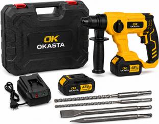 OKASTA 20V 19mm Cordless Rotary Hammer Drill,2 Mode SDS Plus Drill with Variable Speed,LED Light & Imp...