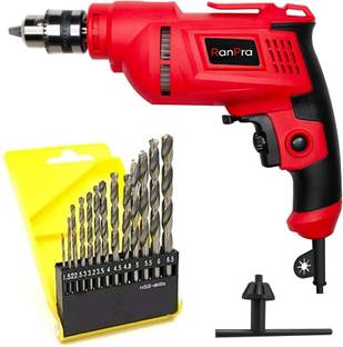 RanPra FORWARD AND REVERSE DIRECTION 10MM DRILL MACHINE WITH 13PCS DRILL BIT Hammer Drill