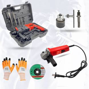 Hillgrove HGCM36M1 26mm Hammer Drill Machine Forward/Reverse Rotaion with Angle Grinder Drill Chunk(13...