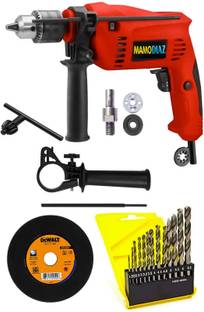 Mamodiaz Hitman HT-13C (13MM) Hammer Drill Machine & 13pc hss drill Bit With Iron Cutting & Complete set Hammer Drill