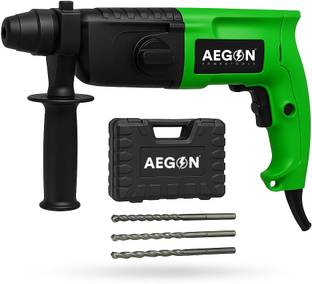 AEGON 650W Hammer Drill Machine with 3 Bits for Making Holes in Metal/Wood/Concrete 201AHD Rotary Dril...