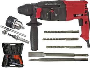 DUMDAAR DM26 26mm Hammer Drill Machine with 5pc Hammer bit and 13mm drill chuck & Adaptor Rotary Hamme...