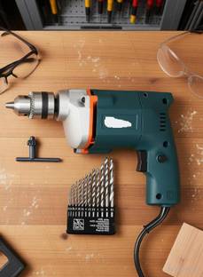 Gadariya King 10mm Drill 350W 10mm Corded Drill Machine with 13 hss Drill bit set 10mm Drill 350W 10mm...