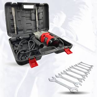 Hillgrove 100% Copper Winding HGCM886M2 Demolition Chisel+Hammer HGCM886M2 Concrete Breaker Drill Machine with 2 Bits for Breaking Concrete Wall Rotary Hammer Drill